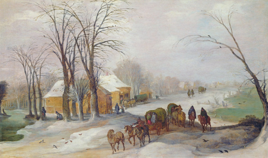 Detail of Winter Landscape by Joos