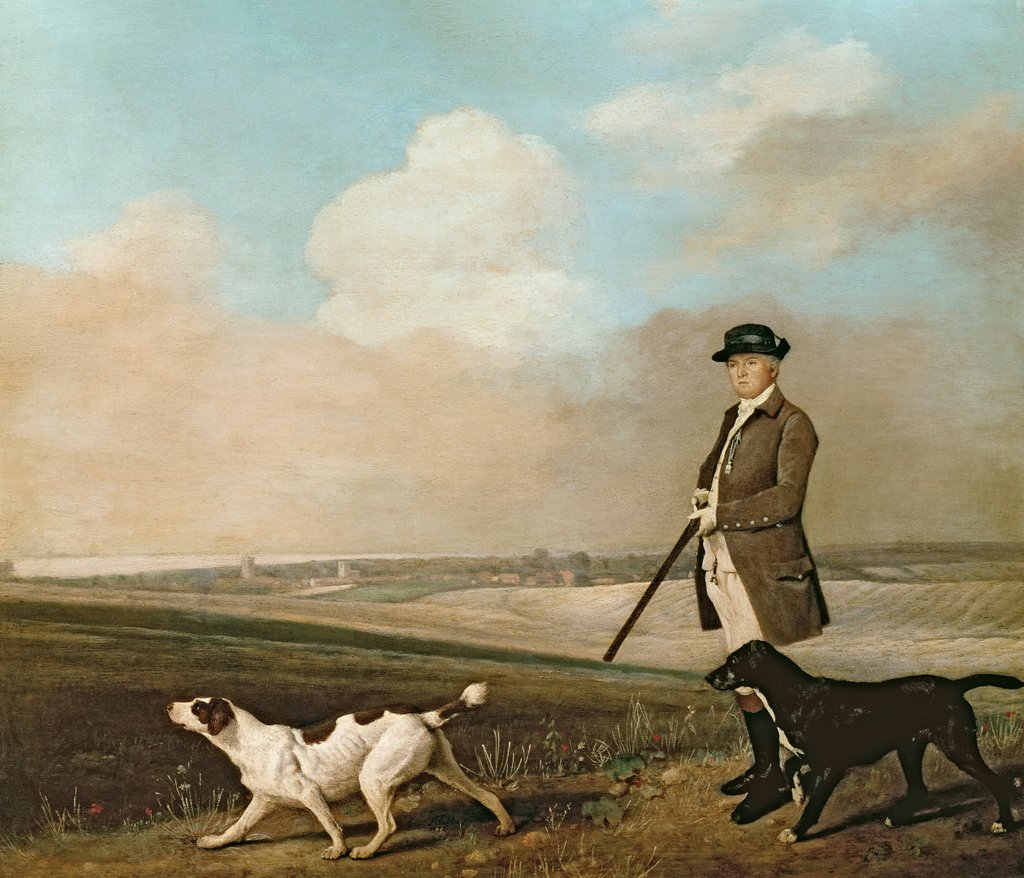 Detail of Sir John Nelthorpe, 6th Baronet out Shooting with his Dogs in Barton Field, Lincolnshire, 1776 by George Stubbs