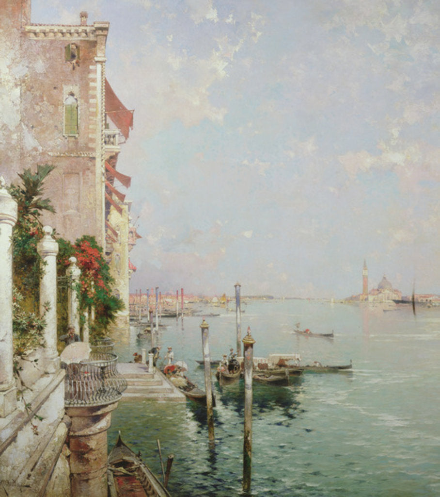 Detail of Venice: View from the Zattere with San Giorgio Maggiore in the Distance by Franz Richard Unterberger