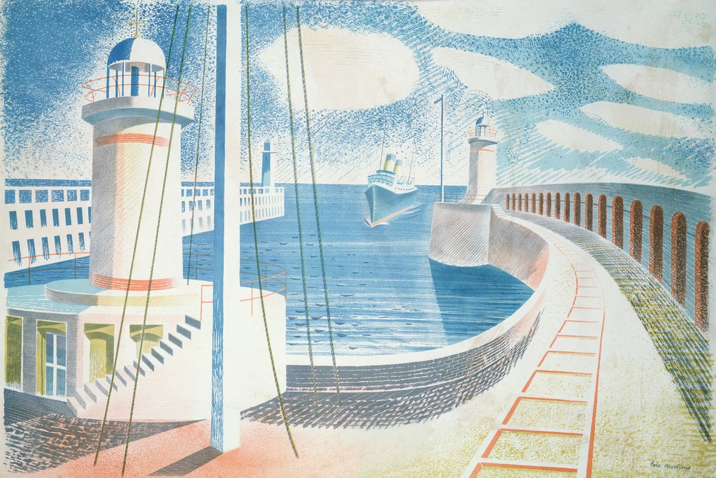 Detail of Newhaven Harbour by Eric Ravilious