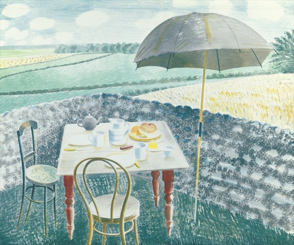 Detail of Tea at Furlongs by Eric Ravilious