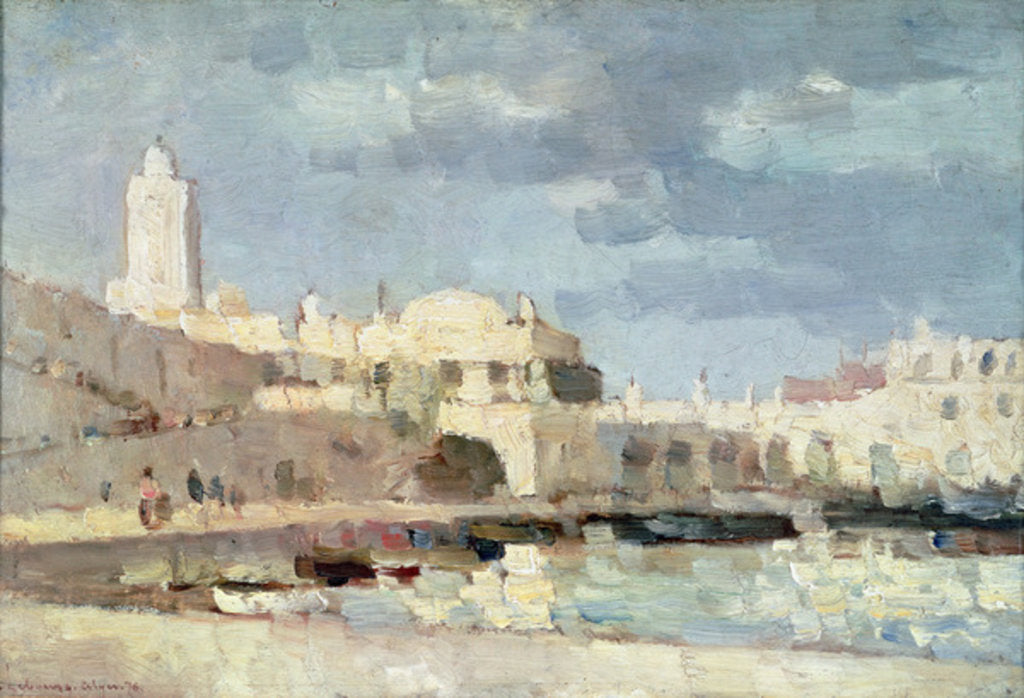 Detail of The Harbour at Algiers, 1876 by Albert-Charles Lebourg