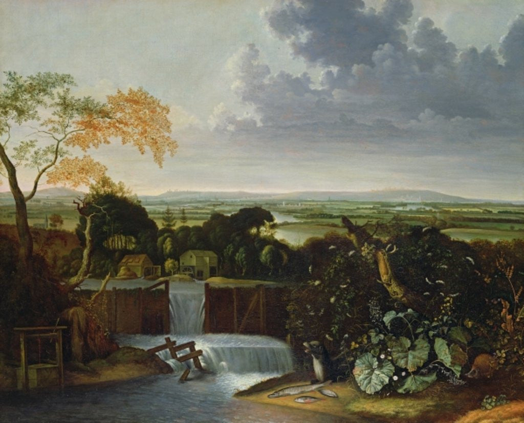 Detail of Extensive Landscape with a Watermill by Matthias Withoos