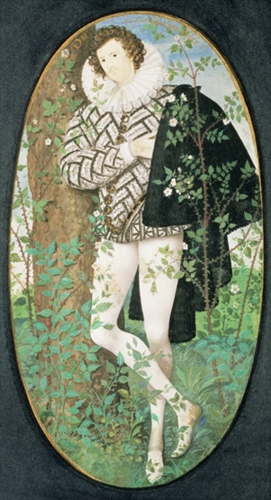 Detail of A Young Man Leaning Against a Tree Among Roses, c.1587 by Nicholas Hilliard
