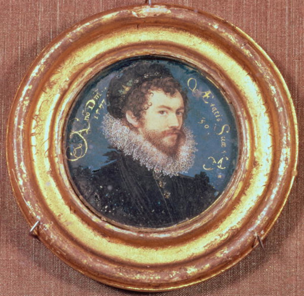 Detail of Self portrait aged 30, 1577 by Nicholas Hilliard