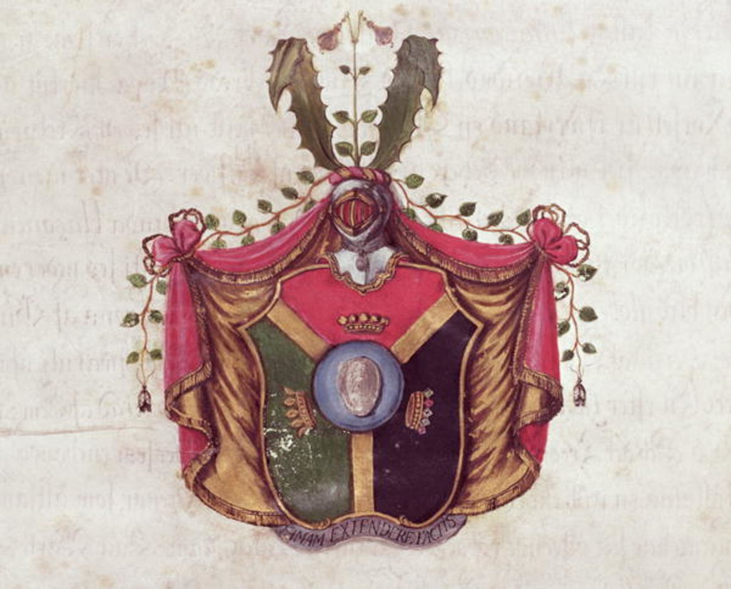 Detail of Coat of Arms of the Linnaeus family by Swedish School
