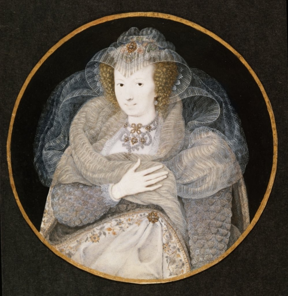 Detail of Portrait of Frances, Countess Howard by Isaac Oliver