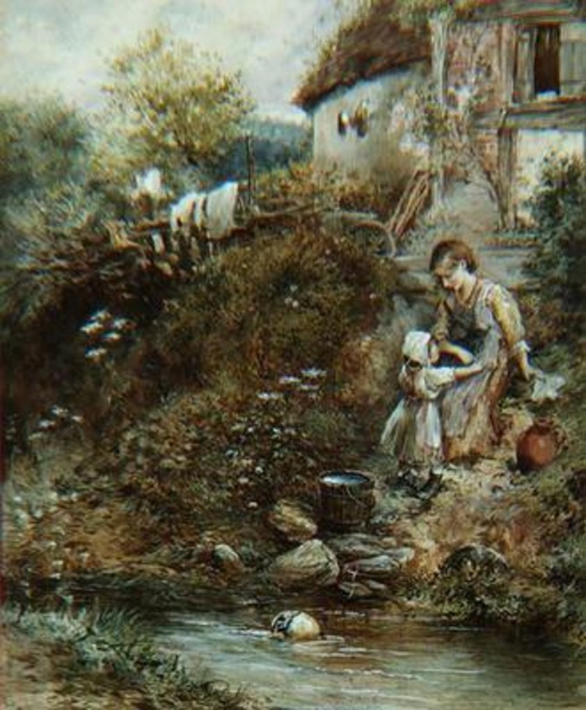 Detail of The Washing Day by Myles Birket Foster