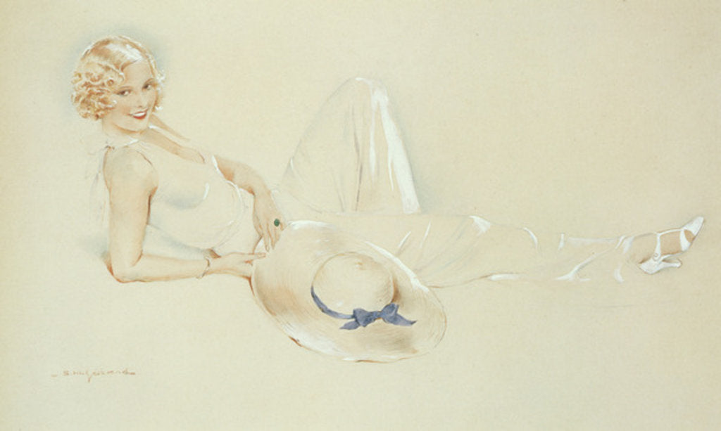 Detail of Girl with Hat by S.M. Gerard