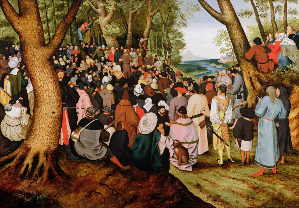 Detail of Landscape with St. John the Baptist Preaching by Pieter the Younger Brueghel