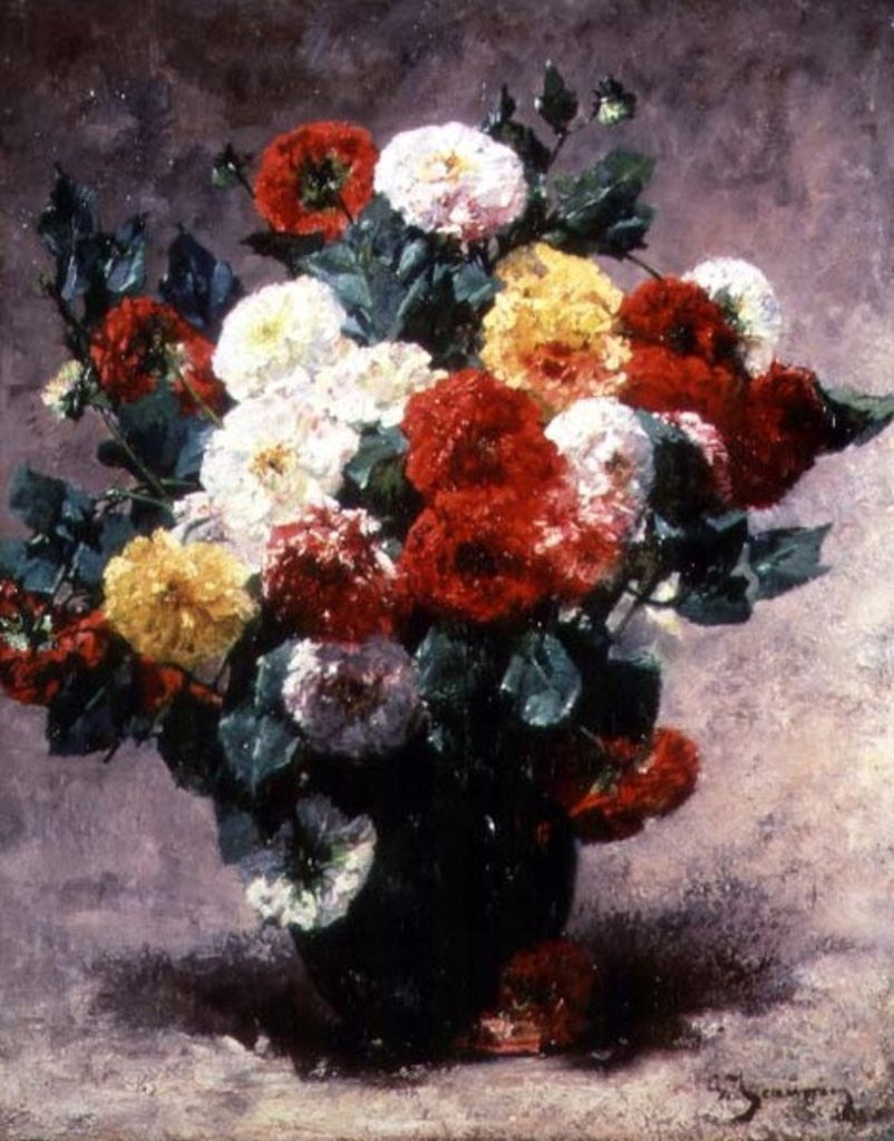 Detail of Carnations in a vase by Georges Jeannin