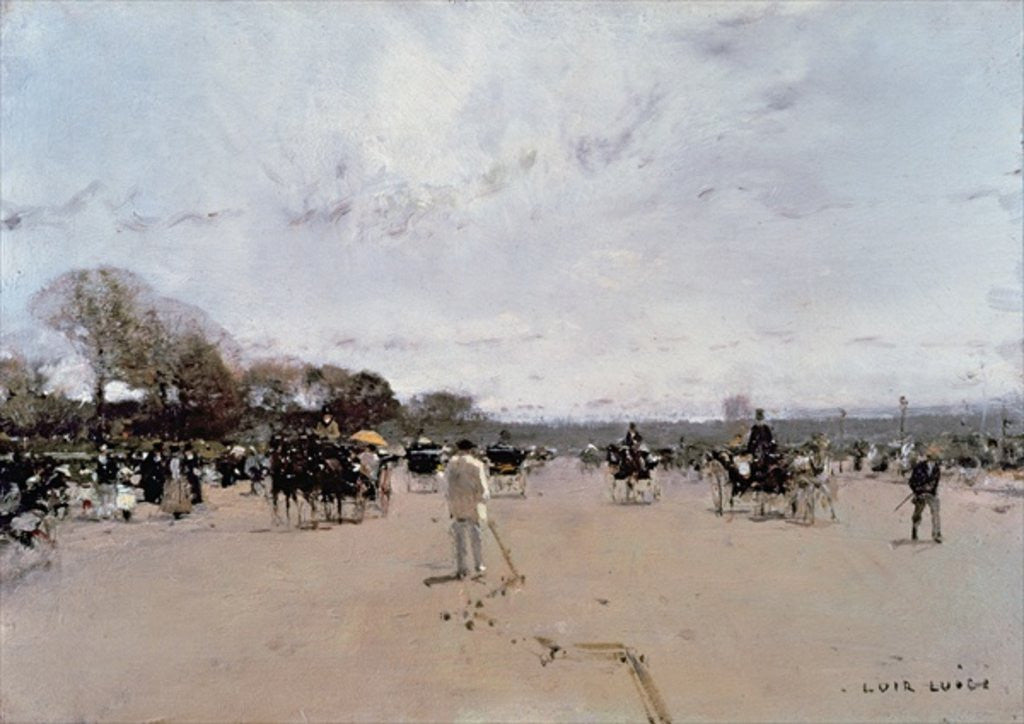Detail of Carriages on the Champs Elysees by Luigi Loir