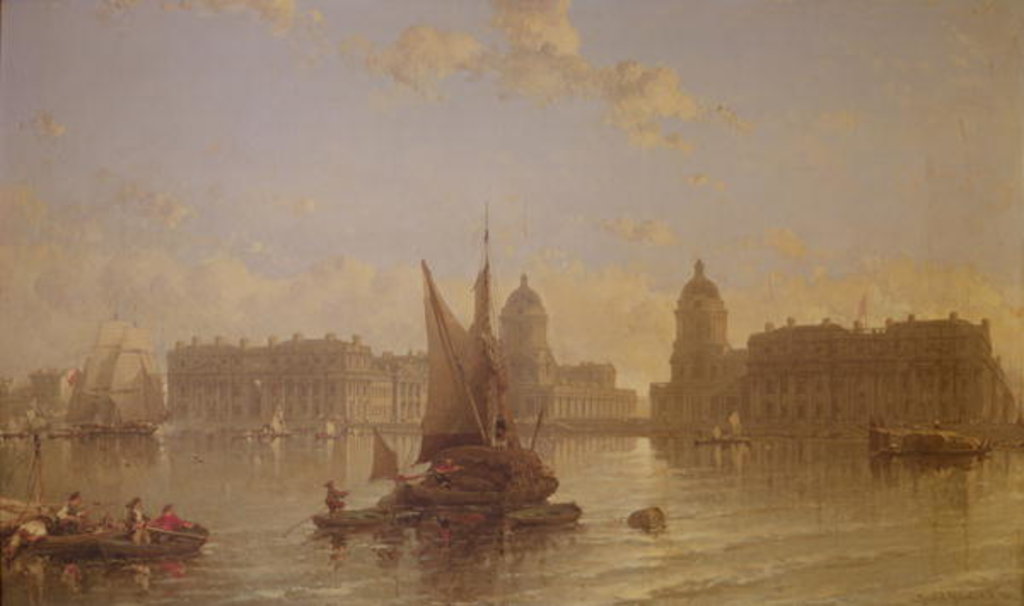 Detail of Shipping on the Thames at Greenwich by David Roberts