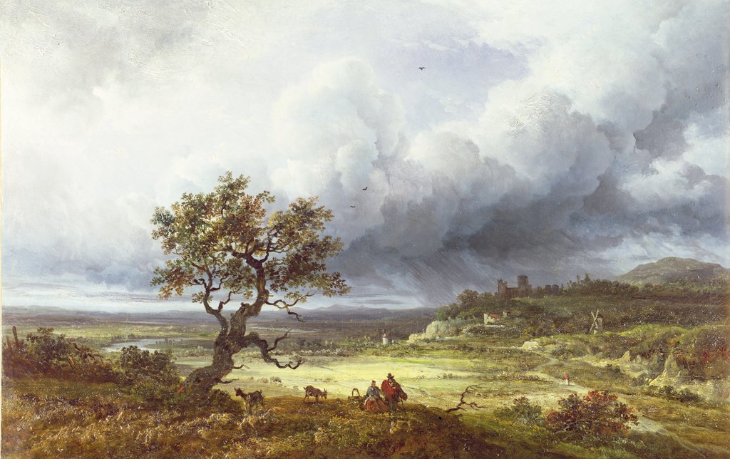 Detail of Countryside under a Stormy Sky by Georges Michel