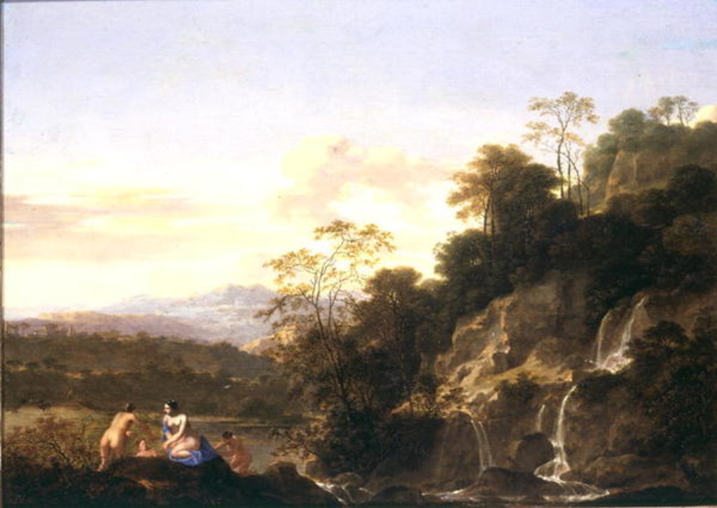 Detail of Landscape with Nymphs by Dirck van der Lisse