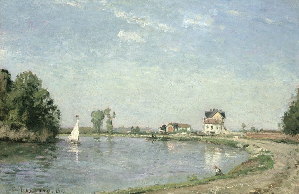Detail of At the River's Edge, 1871 by Camille Pissarro