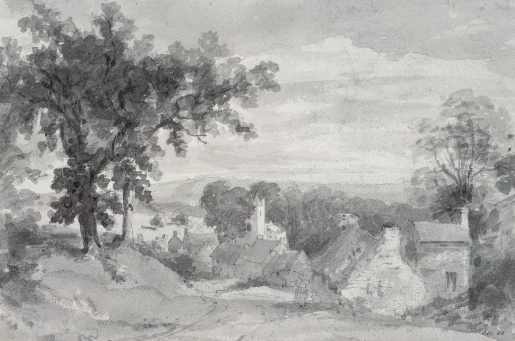 Detail of The Entrance to the Village of Edensor The Entrance to the Village of Edensor, 1801 by John Constable