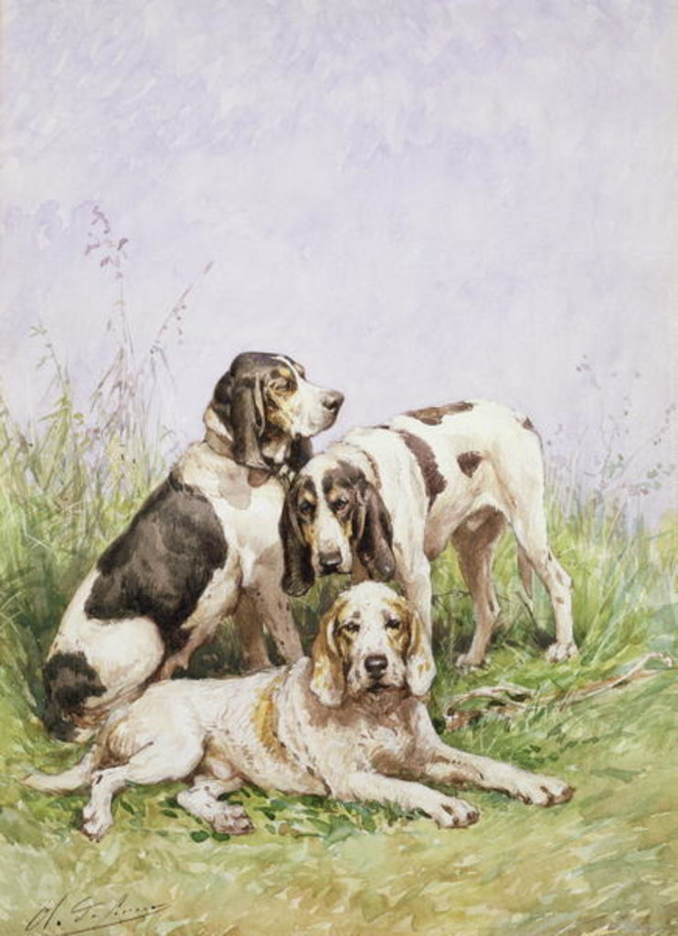 Detail of A Group of French Hounds by Charles Oliver de Penne