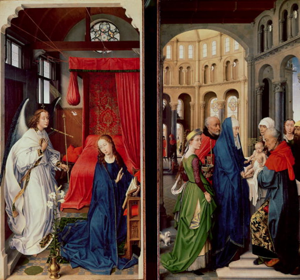 Detail of The Annunciation and the Presentation in the Temple by Rogier van der Weyden