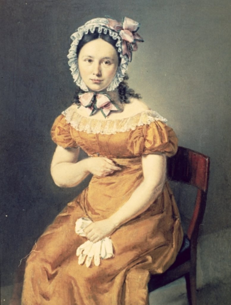 Detail of The artist's wife Catharine, 1825 by Christian-Albrecht Jensen