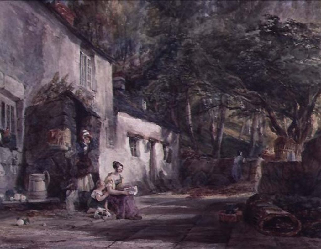 Detail of A Cottage in North Wales, with Figures by Samuel Austin