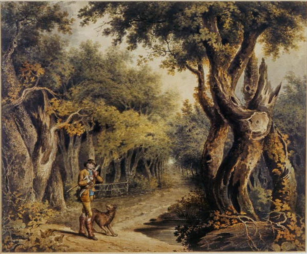 Detail of Forest Scene with Woodman and Dog by Thomas Barker of Bath