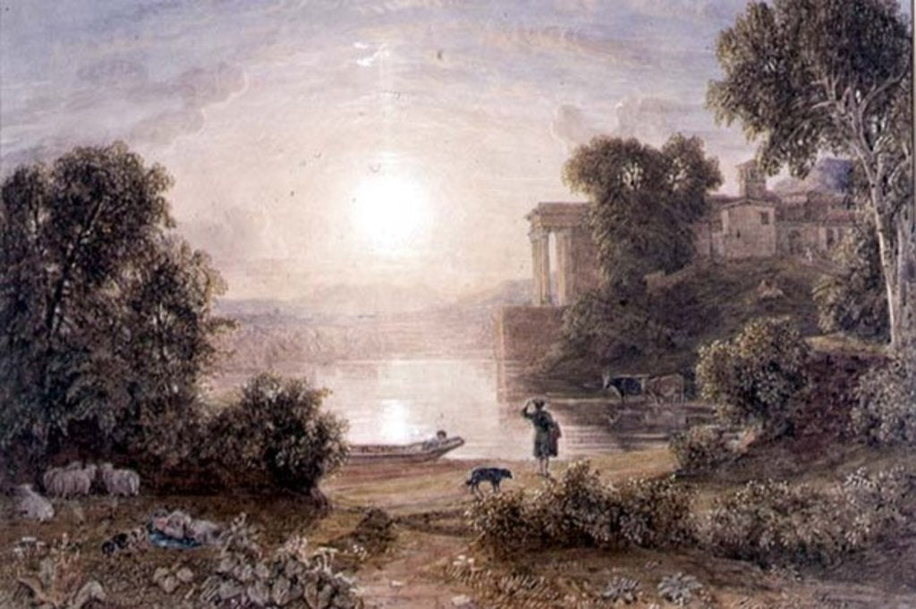 Detail of Classical Landscape by George the Younger Barret