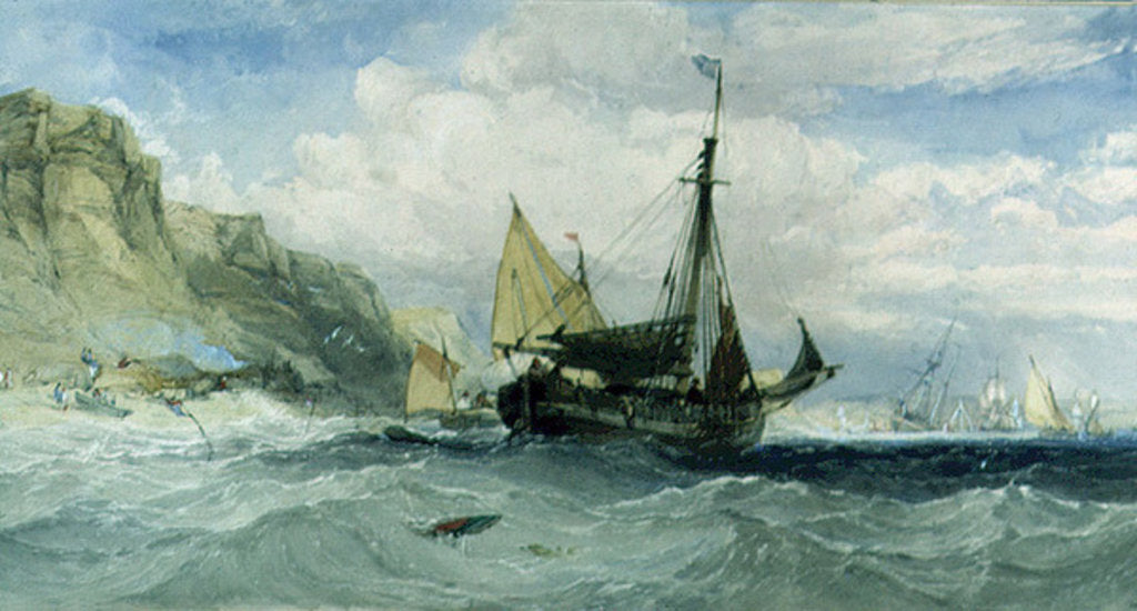 Detail of Fishing Boats off the Isle of Wight by Charles Bentley