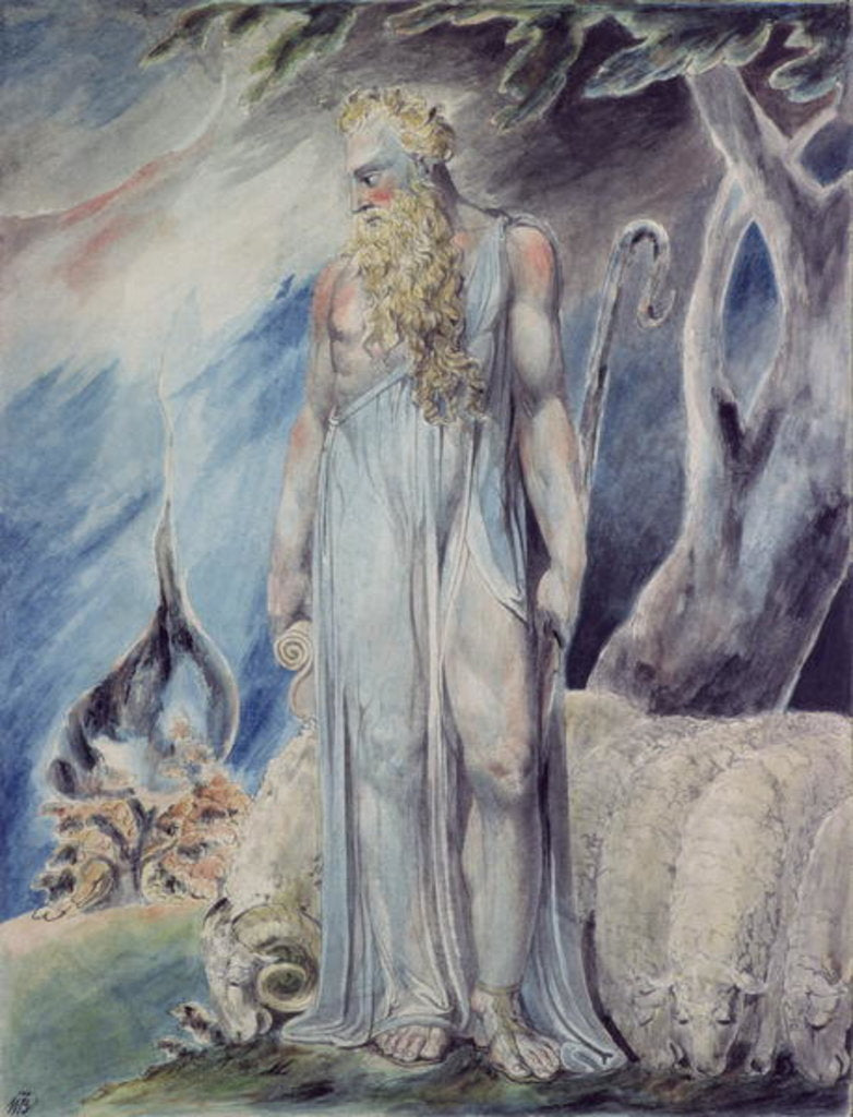 Detail of Moses and the Burning Bush by William Blake