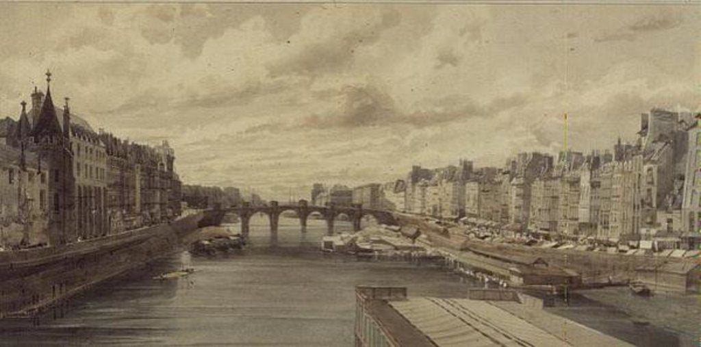 Detail of The Pont Neuf, Paris by Thomas Shotter Boys