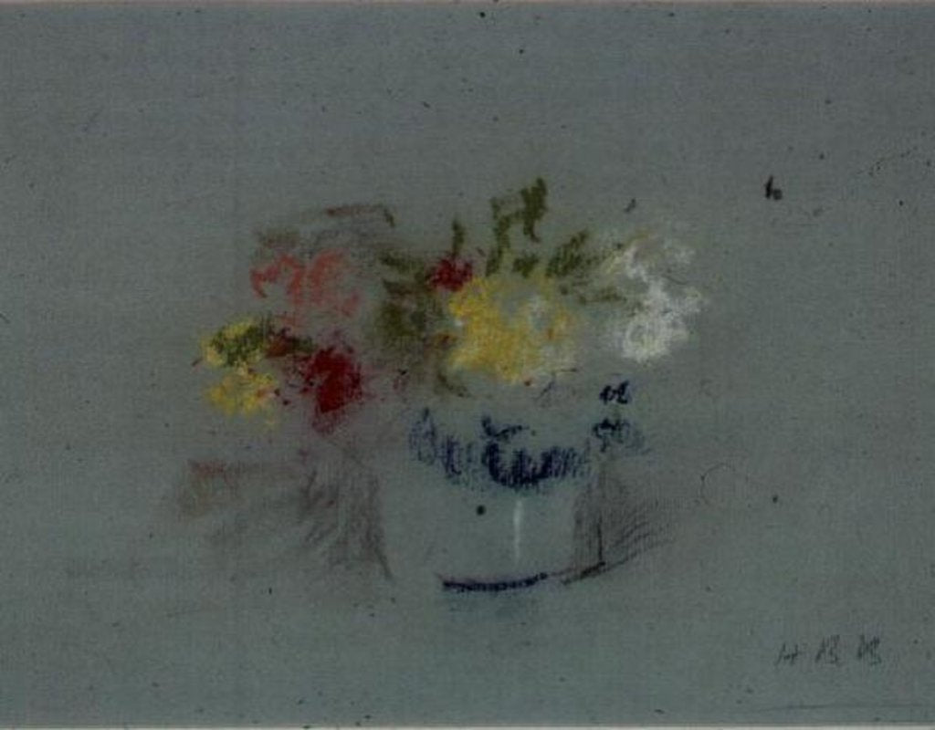 Detail of Flowers in a Blue and White Jar by Hercules Brabazon Brabazon