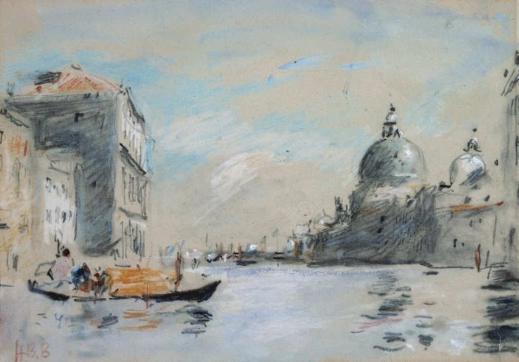 Detail of The Grand Canal and Church of Santa Maria della Salute, Venice by Hercules Brabazon Brabazon