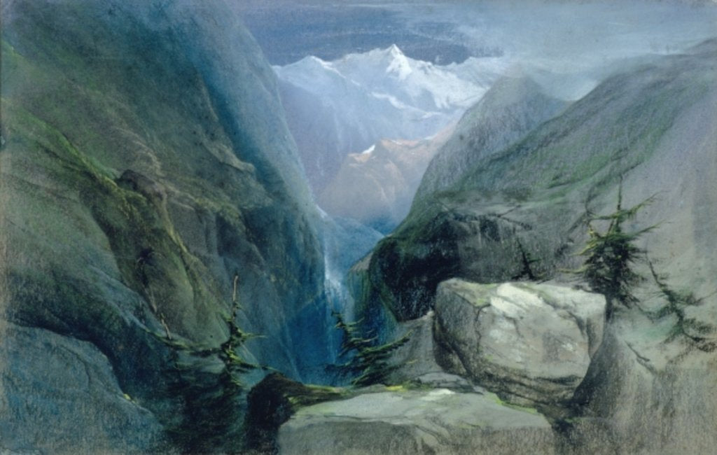 Detail of Mountain Landscape by Henry Bright