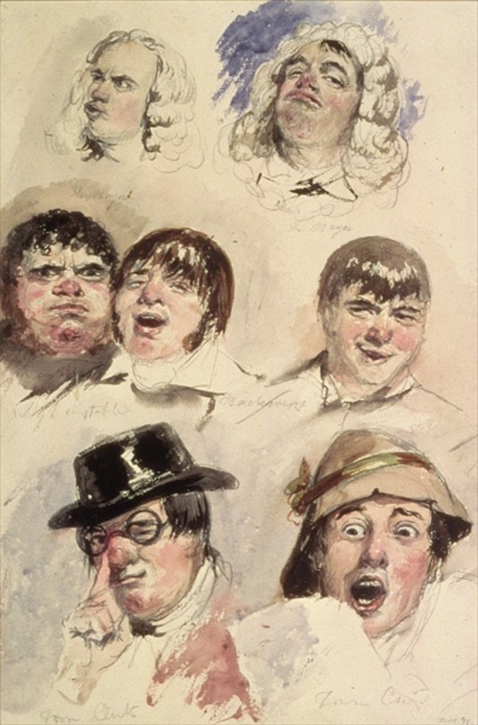 Detail of Sheet of Studies of Seven Heads by Robert William Buss