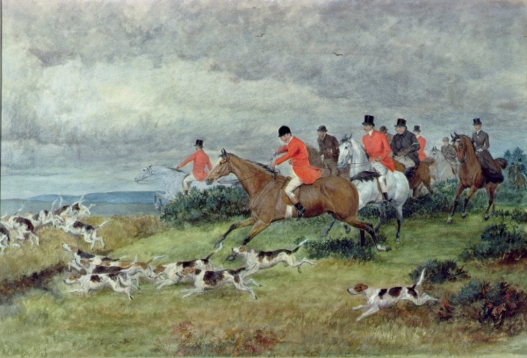 Detail of Fox Hunting in Surrey by Randolph Caldecott