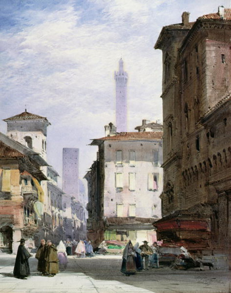Detail of Leaning Tower, Bologna by William Callow