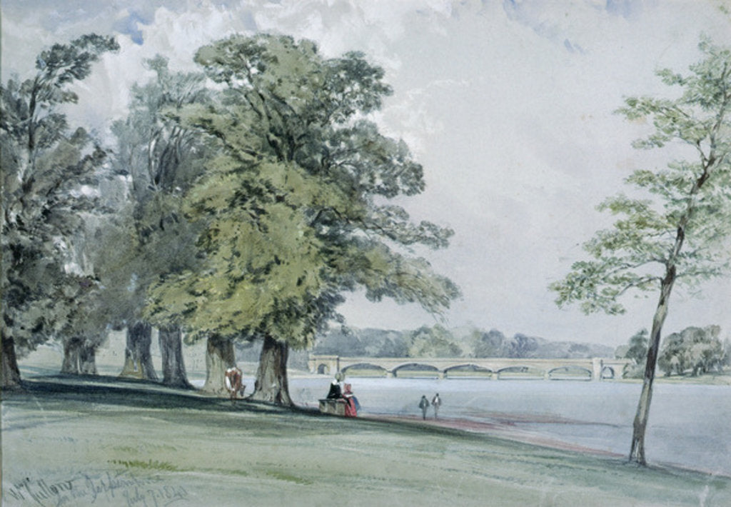 Detail of View on the Serpentine, Hyde Park by William Callow