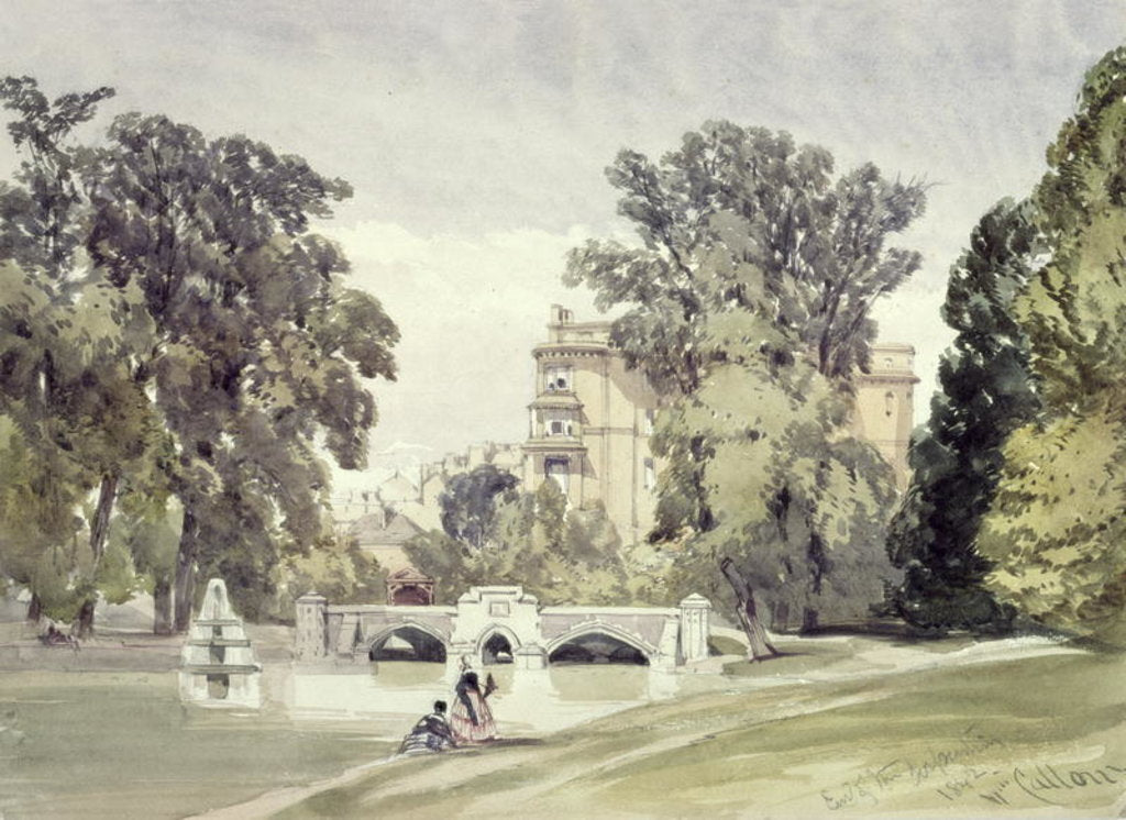 Detail of West End of the Serpentine, Kensington Gardens by William Callow