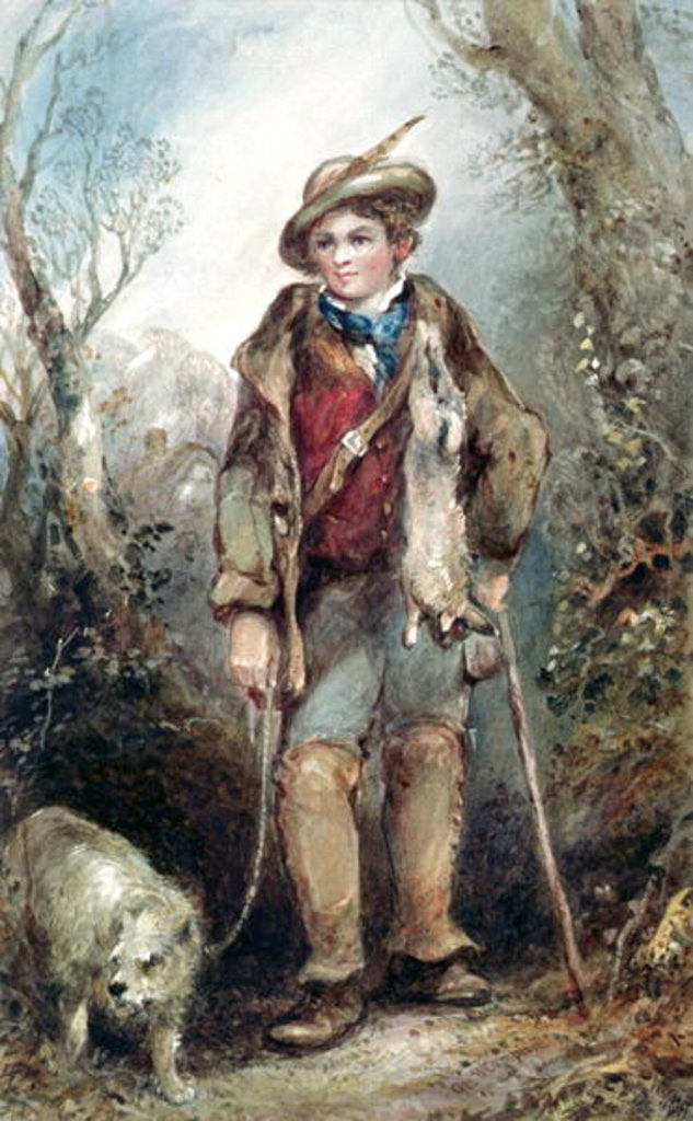 Detail of Boy with Rabbits by George Bryant Campion