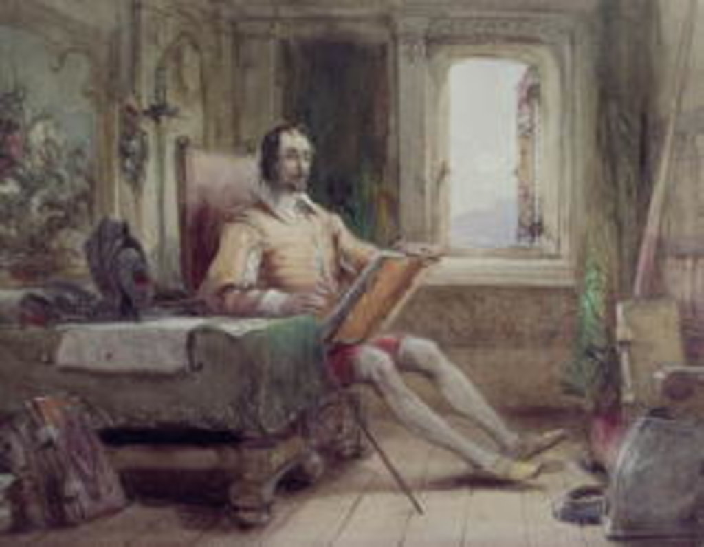 Detail of Don Quixote in his Study by George Cattermole