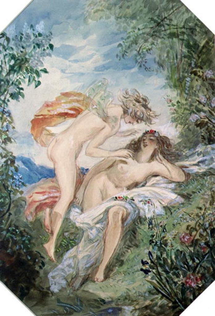 Detail of Flora and Zephyr by Alfred-Edward Chalon