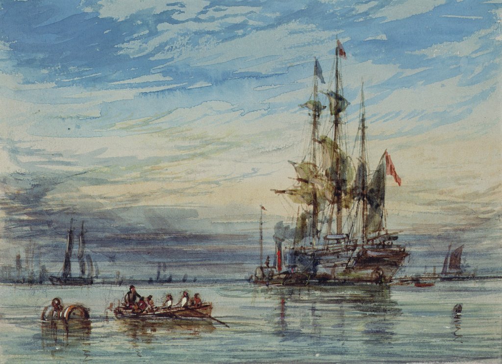 Detail of Shipping, 19th century by George Chambers