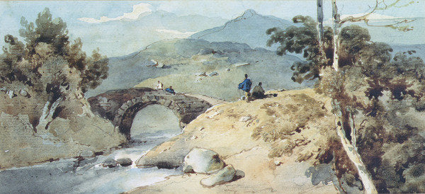 Detail of Chinese Landscape with Bridge by George Chinnery