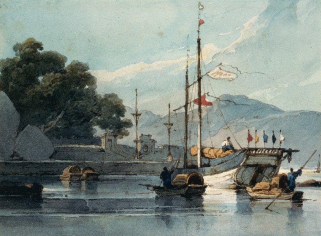 Detail of Shipping on a Chinese River by George Chinnery
