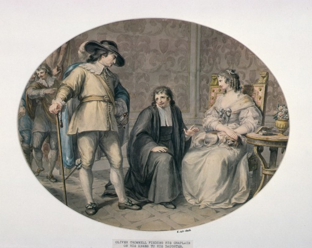 Detail of Oliver Cromwell discovering his Chaplain, Jeremiah White, on his Knees before his youngest Daughter, Frances by Giovanni Battista Cipriani