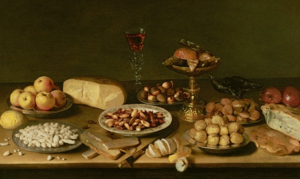 Detail of Banquet still life by Jacob Foppens van Es