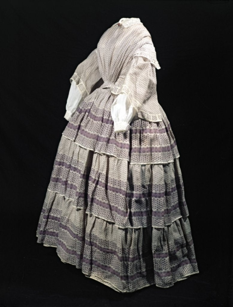Detail of Crinoline dress, 1850-60 by English School