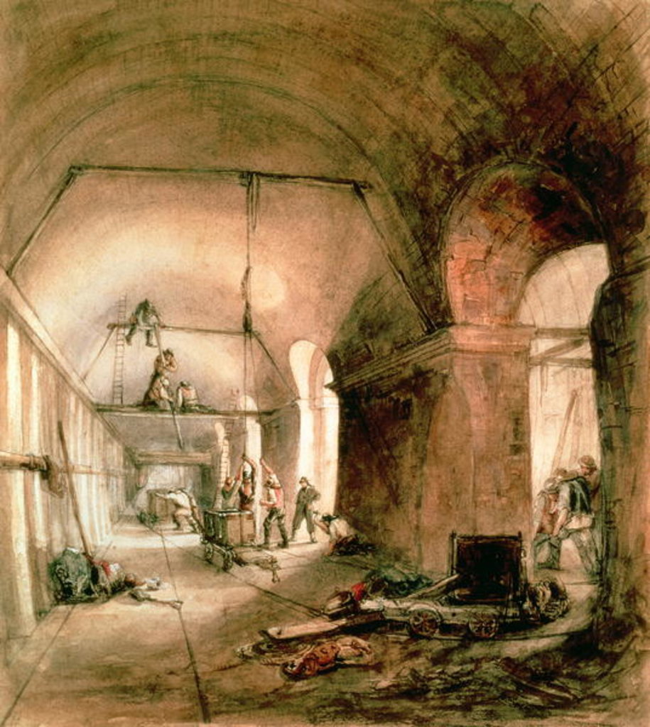 Detail of Building the Thames Tunnel, c.1830 by Anonymous Anonymous