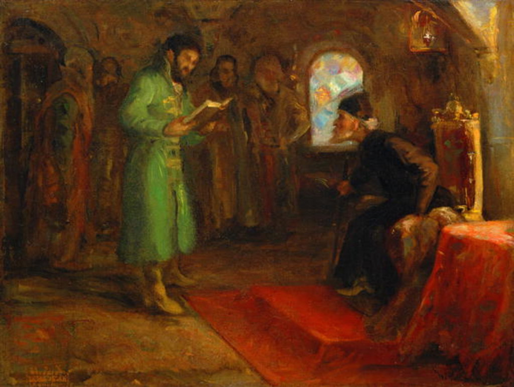 Detail of Boris Godunov with Ivan the Terrible by Ilya Efimovich Repin