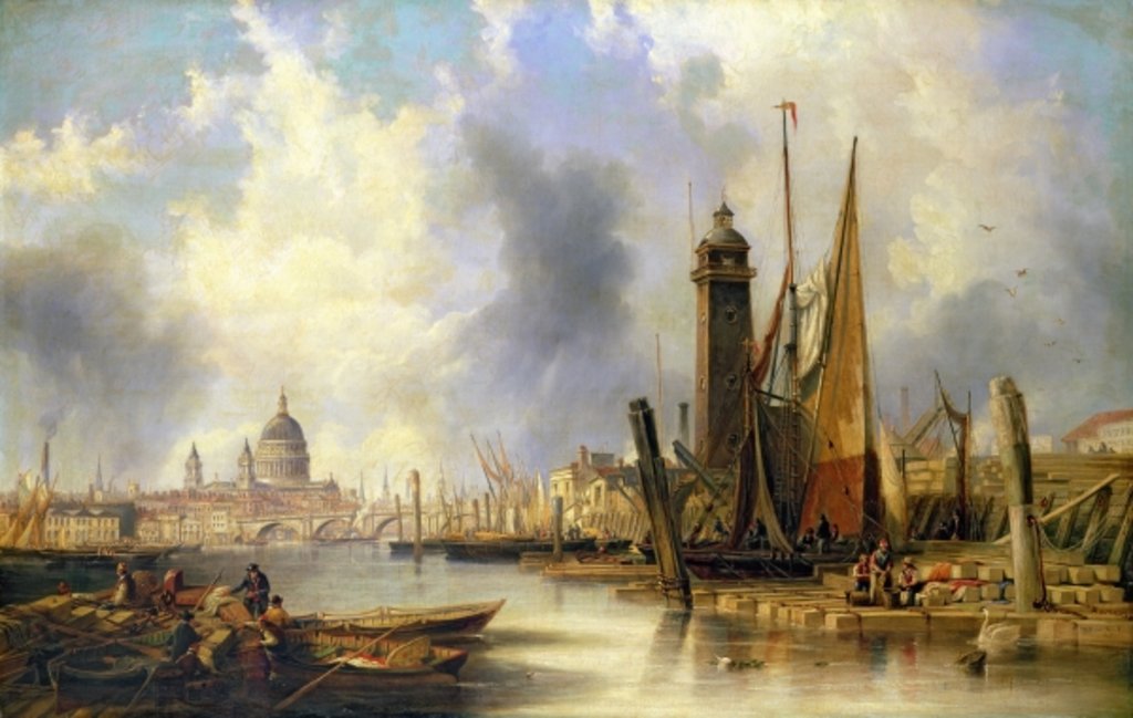 Detail of View of London with St. Paul's by John Wilson Carmichael